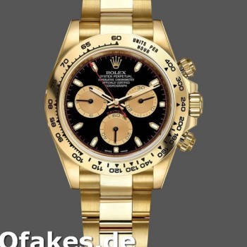 Replica Rolex Daytona 116508 Gelbgold Schwarzes Zifferblatt 40MM Herren Replica Uhren