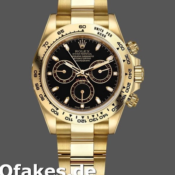 Replica Rolex Daytona 116508 Gelbgold Schwarzes Index-Zifferblatt 40MM Herren Replica Uhren