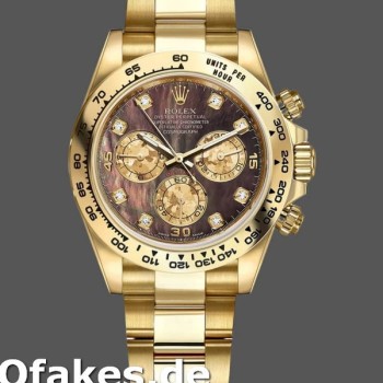 Replica Rolex Daytona 116508 Gelbgold Schwarzes Perlmutt-Zifferblatt 40MM Herren Replica Uhren