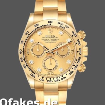 Replica Rolex Daytona 116508 Gelbgold Champagner Diamant Zifferblatt 40MM Herren Replica Uhren