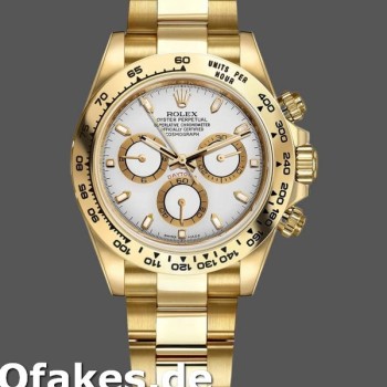 Replica Rolex Daytona 116508 Gelbgold Weißes Index-Zifferblatt 40MM Herren Replica Uhren