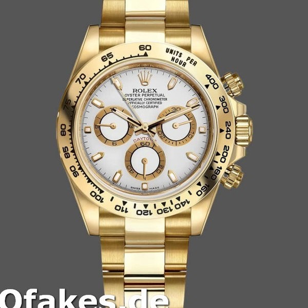 Replica Rolex Daytona 116508 Gelbgold Weißes Index-Zifferblatt 40MM Herren Replica Uhren