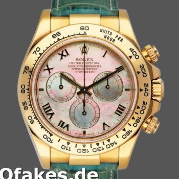 Replica Rolex Daytona 116518 Blaues Lederarmband MOP Zifferblatt 40mm Herren Replica Uhren