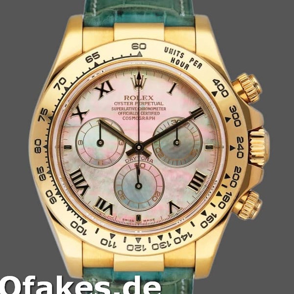 Replica Rolex Daytona 116518 Blaues Lederarmband MOP Zifferblatt 40mm Herren Replica Uhren