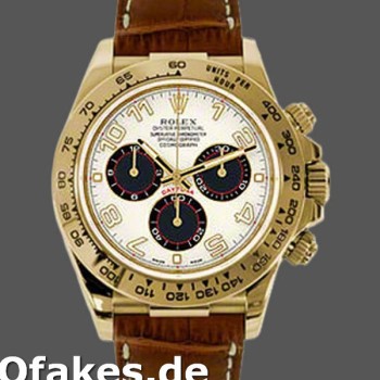 Replica Rolex Daytona 116518 Ivory Dial Brown Leather Strap 40mm Herren Replica Uhren