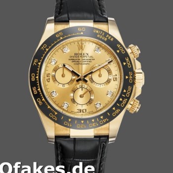 Replica Rolex Daytona 116518 Lederarmband Diamant Champagner Zifferblatt 40mm Herren Replica Uhren