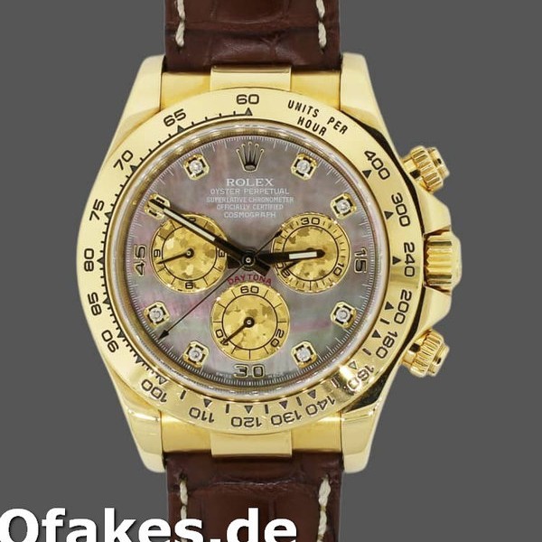 Replica Rolex Daytona 116518 Gelbgold Dark MOP Diamanten Zifferblatt 40mm Herren Replica Uhren