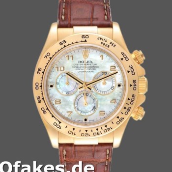 Replica Rolex Daytona 116518 Gelbgold MOP Zifferblatt Braun Armband 40mm Herren Replica Uhren