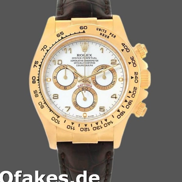 Replica Rolex Daytona 116518 Gelbgold Weißes Zifferblatt 40mm Herren Replica Uhren