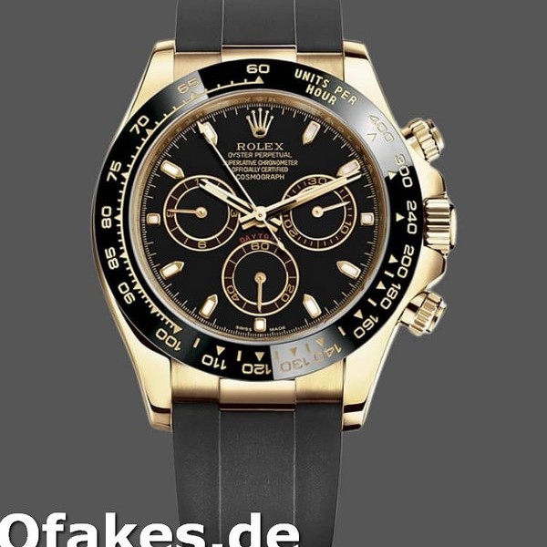 Replica Rolex Daytona 116518LN Black Dial Yellow Gold 40mm Herren Replica Uhren