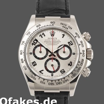Replica Rolex Daytona 116519 Black Alligator Lederarmband Silber Zifferblatt 40mm Herren Replica Uhren
