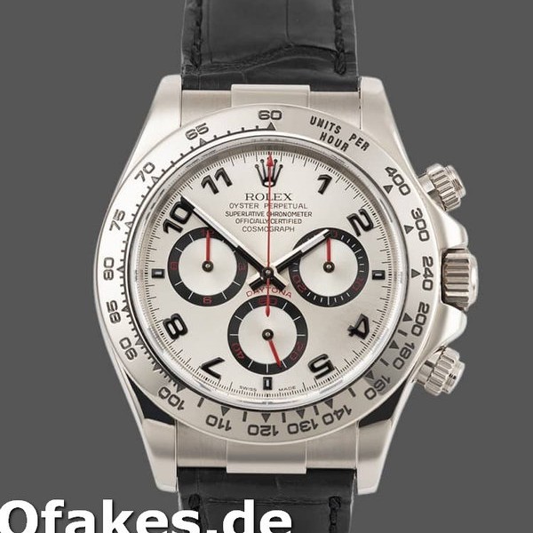 Replica Rolex Daytona 116519 Black Alligator Lederarmband Silber Zifferblatt 40mm Herren Replica Uhren