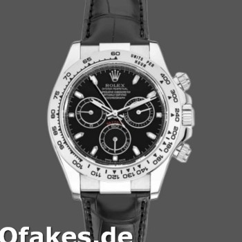 Replica Rolex Daytona 116519 Black Leather strap Black Dial 40mm Herren Replica Uhren