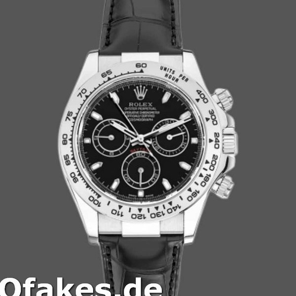 Replica Rolex Daytona 116519 Black Leather strap Black Dial 40mm Herren Replica Uhren