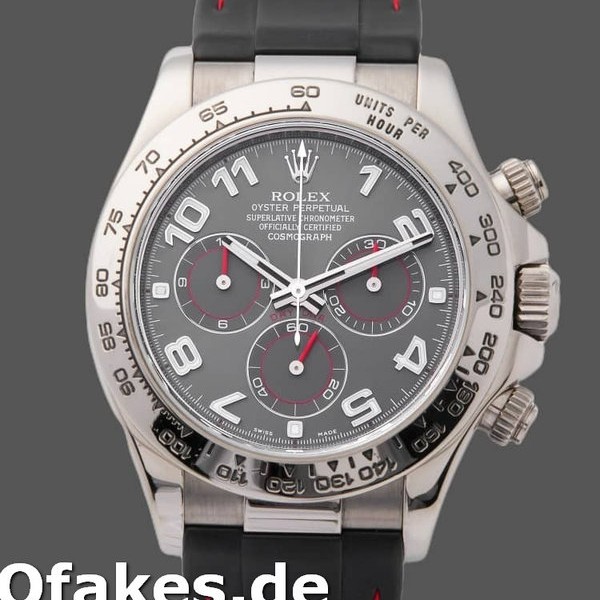 Replica Rolex Daytona 116519 Grey Dial Black RubberB Armband 40mm Herren Replica Uhren