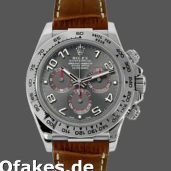 Replica Rolex Daytona 116519 Grey Dial Brown Leather strap 40mm Herren Replica Uhren