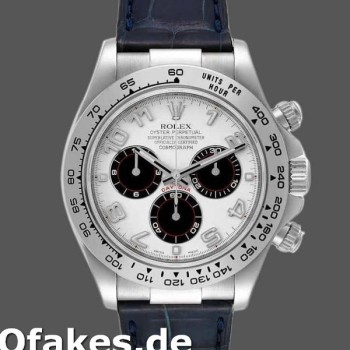 Replica Rolex Daytona 116519 Panda Dial Blue Leather Strap 40mm Herren Replica Uhren