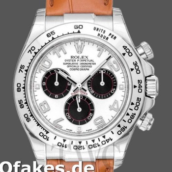 Replica Rolex Daytona 116519 Panda Dial Brown Leather Strap 40mm Herren Replica Uhren
