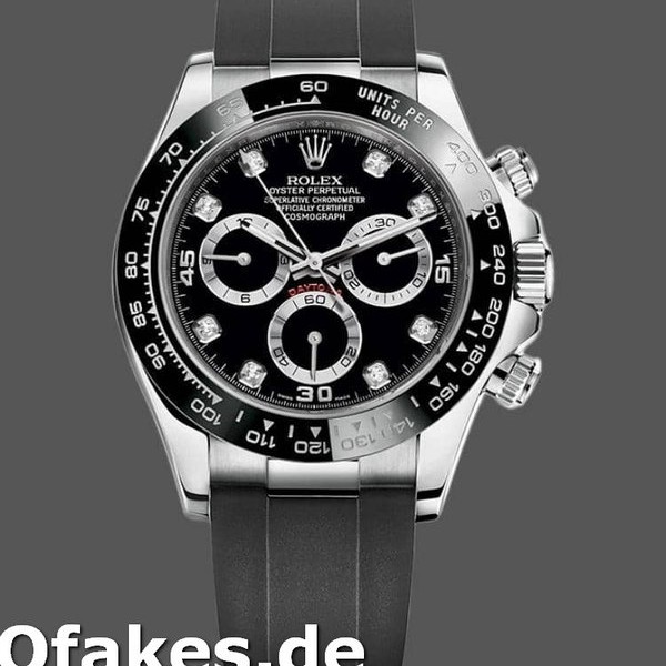 Replica Rolex Daytona 116519 White Gold Automatic Black Dial Diamonds 40mm Herren Replica Uhren