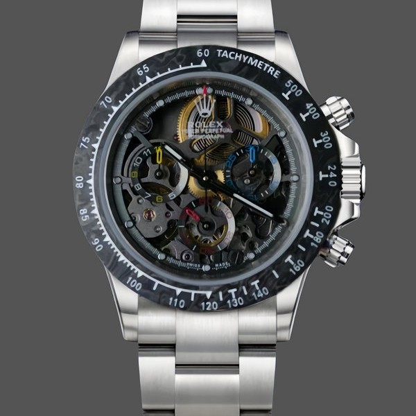 Replica Rolex Daytona 116520 ADG Skeleton Dial Steel Bracelet Steel Case Replica Uhren