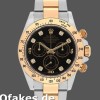 Replica Rolex Daytona 116523 Edelstahl Schwarz Diamant Zifferblatt 40mm Herren Replica Uhren