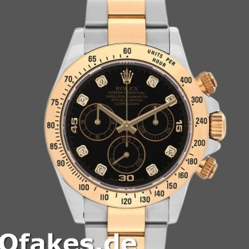Replica Rolex Daytona 116523 Edelstahl Schwarz Diamant Zifferblatt 40mm Herren Replica Uhren