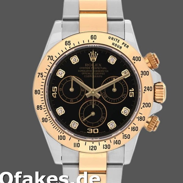 Replica Rolex Daytona 116523 Edelstahl Schwarz Diamant Zifferblatt 40mm Herren Replica Uhren