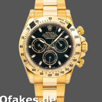 Replica Rolex Daytona 116528 Black Dial Yellow Gold 40mm Herren Replica Uhren