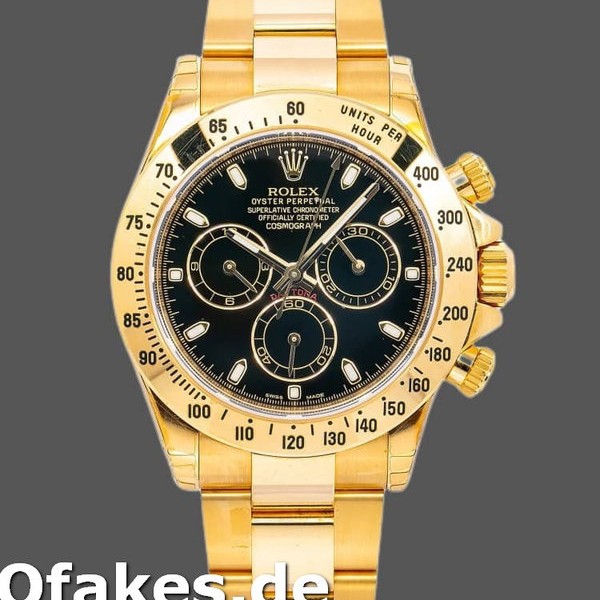 Replica Rolex Daytona 116528 Black Dial Yellow Gold 40mm Herren Replica Uhren