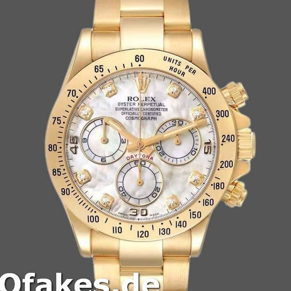 Replica Rolex Daytona 116528 Gelbgold Mother of Pearl Diamond Dial 40mm Herren Replica Uhren