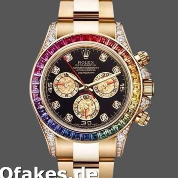 Replica Rolex Daytona 116598 Gelbgold Schwarzes Diamant-Zifferblatt 40MM Herren Replica Uhren
