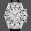 Replica Rolex Daytona 116599 Pave Diamond Dial Blue Leather Strap 40mm Herren Replica Uhren