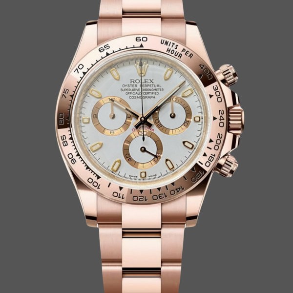 Replica Rolex Daytona 126508 18K Rose Gold White Dial Herrenuhr