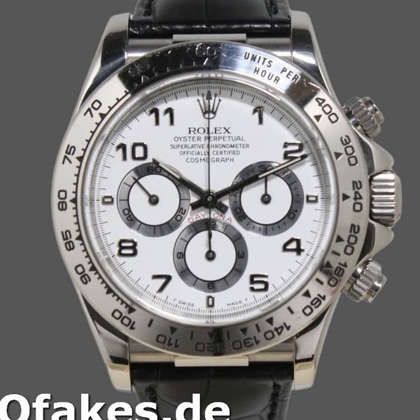 Replica Rolex Daytona 16519 White Dial Black Leather strap 40mm Herren Replica Uhren