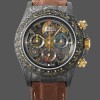 Replica Rolex Daytona Cosmograph DIW Carbon Case Skeleton Dial Brown Nylon Strap
