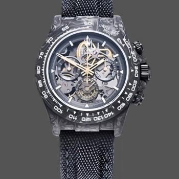 Replica Rolex Daytona DIW Carbon Fiber Skeleton Black Replica Uhren