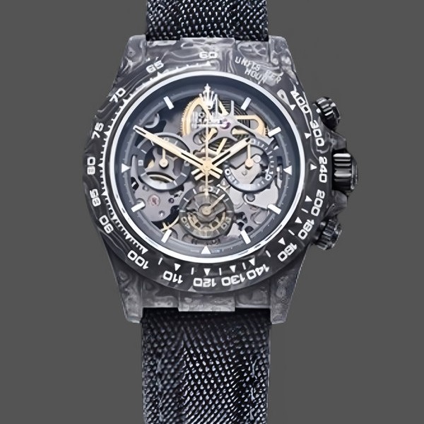 Replica Rolex Daytona DIW Carbon Fiber Skeleton Black Replica Uhren