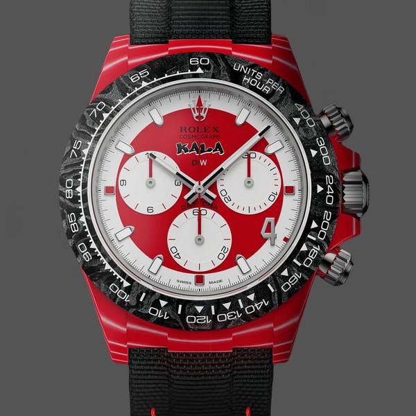 Replica Rolex Daytona Diw x Kakha Kaladze Customised Oyster Red Quartz Carbon Fiber 40mm