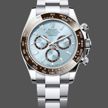 Replica Rolex Platinum Cosmograph Daytona Ice Blue Ice Blue Diamond Baguette Mark 126506 0002
