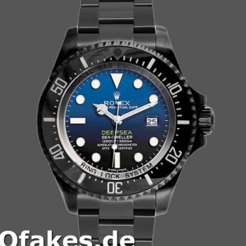 Replica Rolex Sea-Dweller Deepsea 116660 PVD/DLC beschichtetes Edelstahl D-Blue Zifferblatt 44MM Herren Replica Uhren