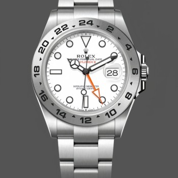 Replica Rolex Explorer II m226570 0001 Edelstahl Weißes Zifferblatt 42MM Herren Replica Uhren