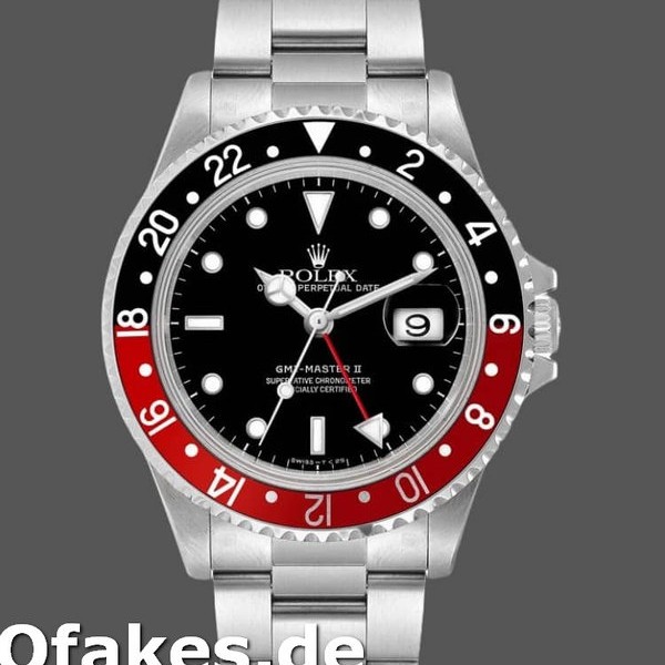 Replica Rolex GMT-Master II 16710 Black Dial Black Red Coke Bezel 40MM Herren Replica Uhren