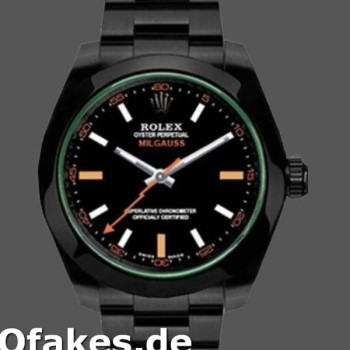 Replica Rolex Milgauss 116400GV Green Crystal Stainless Steel/PVD Black Dial 40MM Herren Replica Uhren
