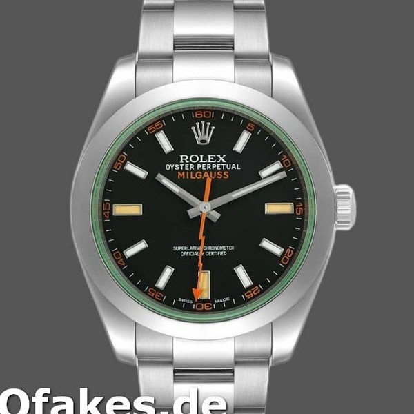 Replica Rolex Milgauss 116400GV Edelstahl Schwarz Zifferblatt 40MM Herren Replica Uhren