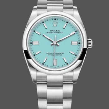 Replica Rolex 2024 Oyster Perpetual 126000 Edelstahl Baby Blue Dial Replica Uhren