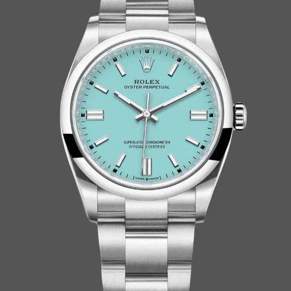 Replica Rolex 2024 Oyster Perpetual 126000 Edelstahl Baby Blue Dial Replica Uhren