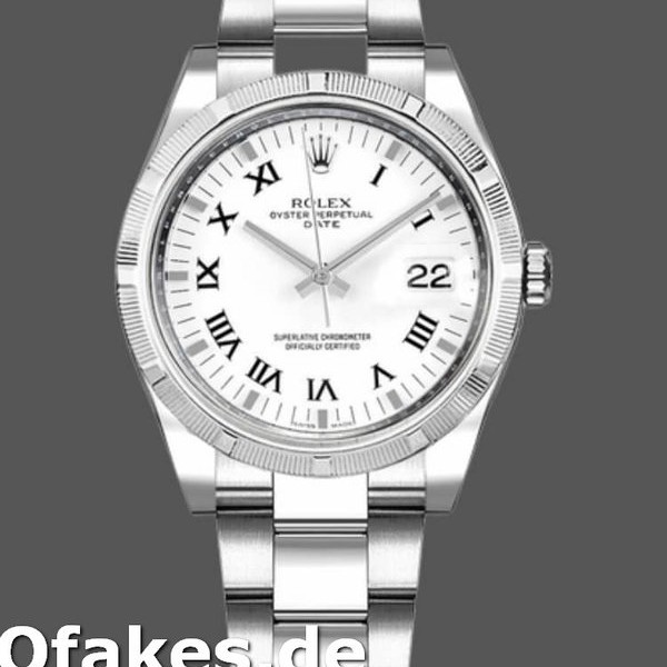Replica Rolex Oyster Perpetual Date 115210 Weißes Zifferblatt mit römischen Ziffern Unisex Uhren Replica Uhren