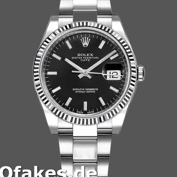 Replica Rolex Oyster Perpetual Date 115234 Black Dial 34mm Unisex Replica Uhren