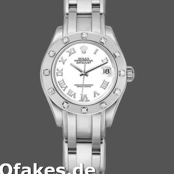 Replica Rolex Masterpiece Pearlmaster 80319 White Roman Dial 29MM Lady Replica Uhren