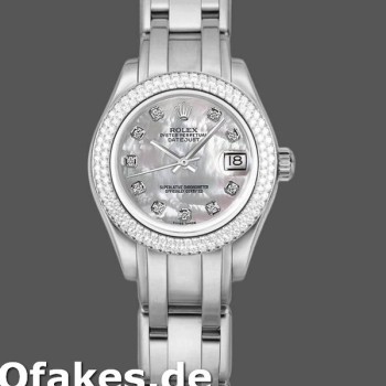 Replica Rolex Pearlmaster 81339 White MOP Diamond Dial 34mm Lady Replica Uhren